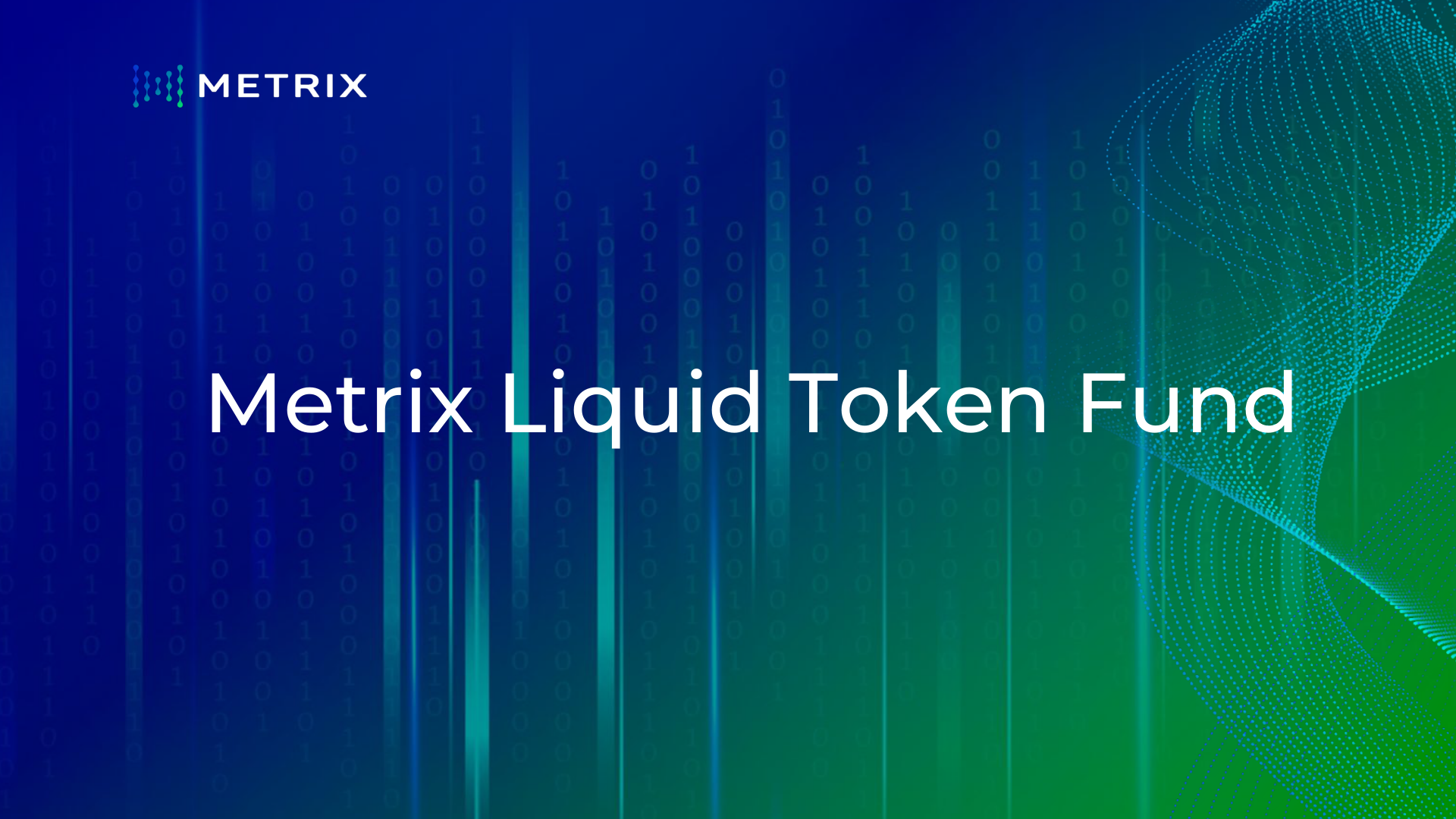 Slide de abertura do Metrix Liquid Token Fund